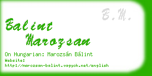 balint marozsan business card