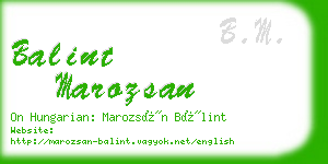 balint marozsan business card